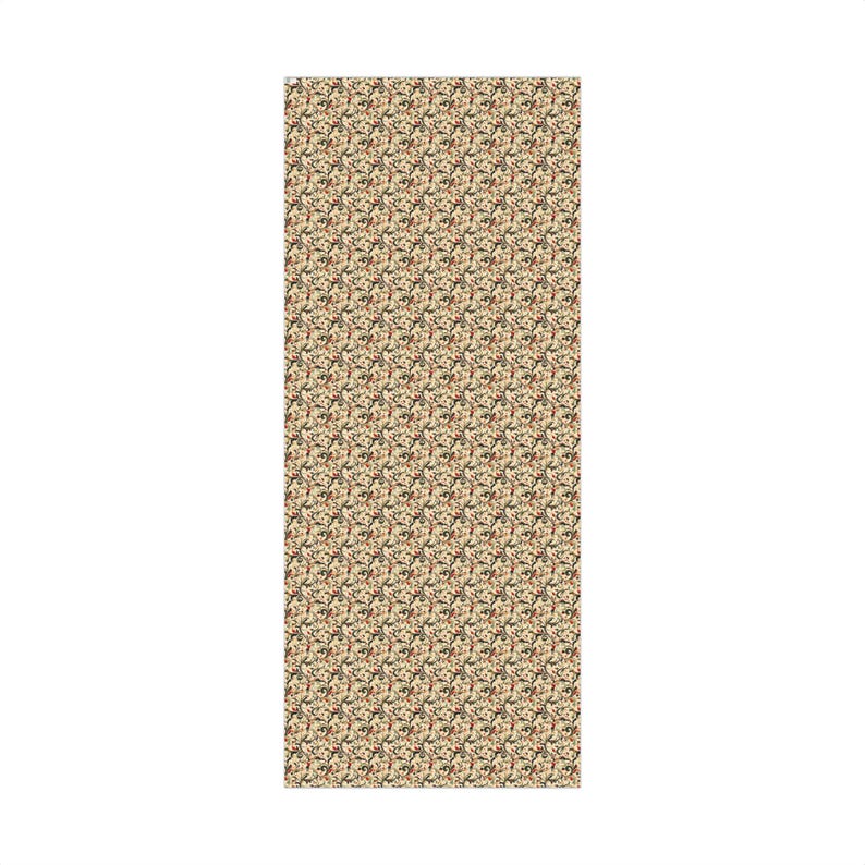 Vintage Red, Green & Gold Victorian Christmas Swirl Print Gift Wrapping Paper - Traditional Classic, Elegant Holiday Gift, Antique Winter image 9