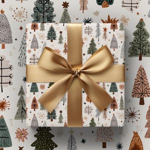 Modern Abstract Christmas Tree Gift Wrapping Paper - Christmas Gifting, Holiday Gift Wrap, Colorful Neutral Aesthetic, Modern