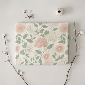 Deliziosi fogli di carta da regalo floreale color cipria e menta, carta da regalo per tutte le occasioni, compleanni, feste, addio al nubilato, baby shower