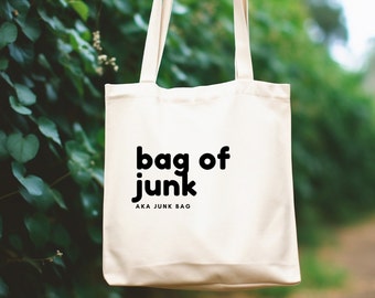 Bag of Junk, Classic Tote Bag, Junk Bag, Book Bag, Travel Bag, Mom gift - Premium Tote Bag