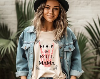 Rock and Roll Mama Short Sleeve Tee, Cute Mom T Shirt, Mom Gift