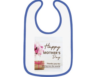 Mothers Day Baby Contrast Trim Jersey Bib