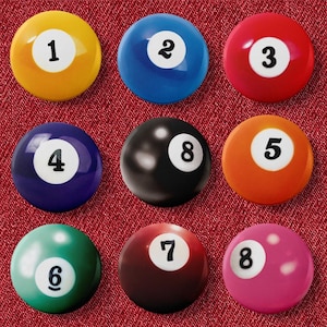 Badges voor 8 ballenbaden biljartspeld 25 mm 1 inch