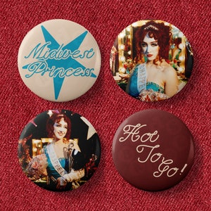 chappell roan midwest princess badge set hot to go pink pony club good luck babe red wine supernova button pin 25mm 1 inch