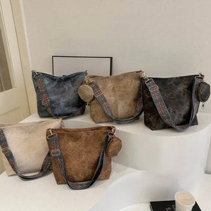 Sac à bandoulière vintage en cuir pour femme, sac hobo, cabas, boho
