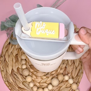 Stanley topper | Teacher topper | Gifts for teacher | Tumbler name plate | Teacher gift
