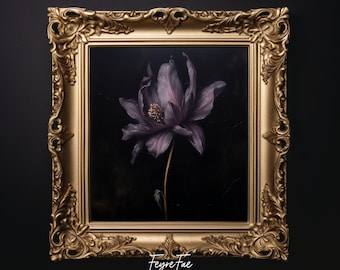 Dark Botanical Print - Moody Floral Wall Art - Dark Cottagecore - Botanical Gothic Wall Art - Whimsigoth Decor - Dark Academia Printable