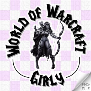 WOW - World of Warcraft Girly - PNG - Digital Download for Stickers, Shirts Ect