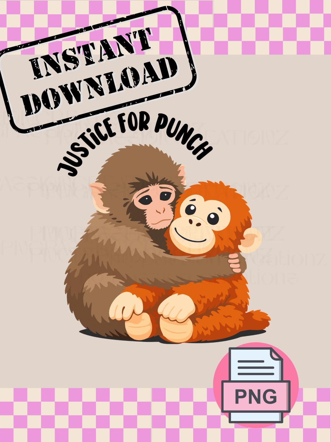 Punch the Monkey Zoo Digital Download PNG - Etsy