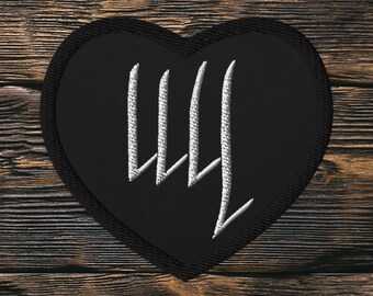 Lilith Symbol Embroidered Heart Patch