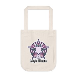 Witchy Tote Bag Pentagramm, 5-zackiger Stern zum Schutz Bio-Canvas-Einkaufstasche, umweltfreundliche, wiederverwendbare Strandtasche, Hexerei okkultes Symbol