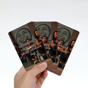 GRIND GRIEVE GROW Mazzo di affermazioni urbane / 31 carte formato tarocchi / Regalo di guarigione per donne e uomini neri / Affermazioni di mentalità e crescita