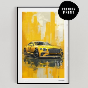 Bentley Continental GT Bentley Poster  Bentley  Modern Art  Home Decor  Automotive Wall Art  Car Poster  Wall Print  Gift for him