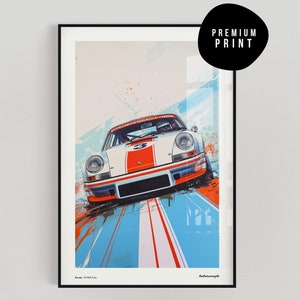 Porsche 911 RSR Turbo Martini Theme Porsche Poster Modern Art Car Prints Automotive Wall Art Home Decor Car Poster Gift for him