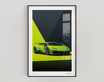 Lamborghini Huracan Poster  Lamborghini Art Car Poster Car Print Home Decor Office Wall Art Gift for Boyfriend