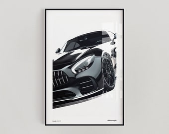 Mercedes AMG GT  Car Poster Wall Art Poster Car Print Modern Art Home Decor Car Art Wall Print Art Work Gift for boyfriend