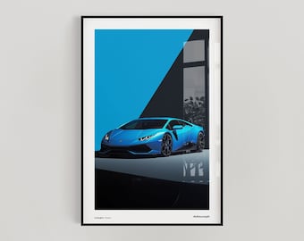 Lamborghini Huracan Poster  Lamborghini Art Car Poster Car Print Home Decor Office Wall Art Gift for Boyfriend