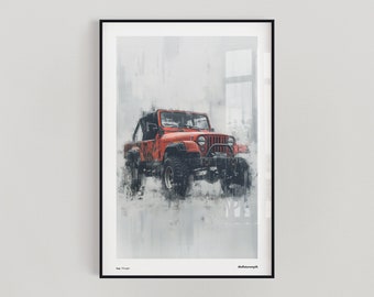 Jeep Wrangler Poster  Jeep Poster  Car Print  Wrangler Print  Home Decor Art Print  Car Wall Art Print