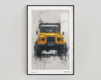 Land Rover Defender Poster  Range Rover Poster Car Print Land Rover Defender Print  Home Decor Art Print  Car Wall Art Defender Art Print