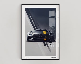 Mercedes AMG GT  Car Poster Wall Art Poster Car Print Modern Art Home Decor Car Art Wall Print Art Work Gift for boyfriend