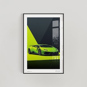 Lamborghini Huracan Poster  Lamborghini Art Car Poster Car Print Home Decor Office Wall Art Gift for Boyfriend
