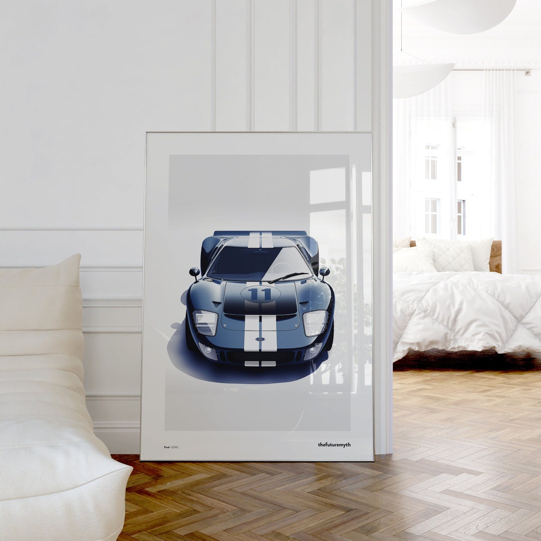 Ford GT40 Car Print Supercar Wall Art Ford GT40 Poster Modern Car Wall ...