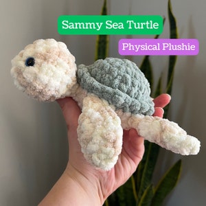 Sammy Sea Turtle Gehäkelte Plüschtier - Handgemacht by Me - Du wählst Farben! - Amigurumi Plüschi