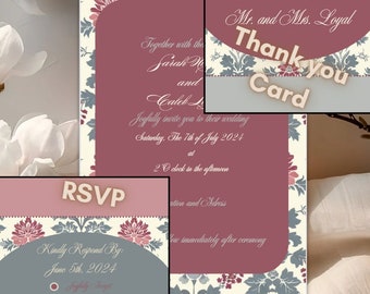 Bridgerton Wedding Invitation: Regency Floral Canva Template (Digital Download)