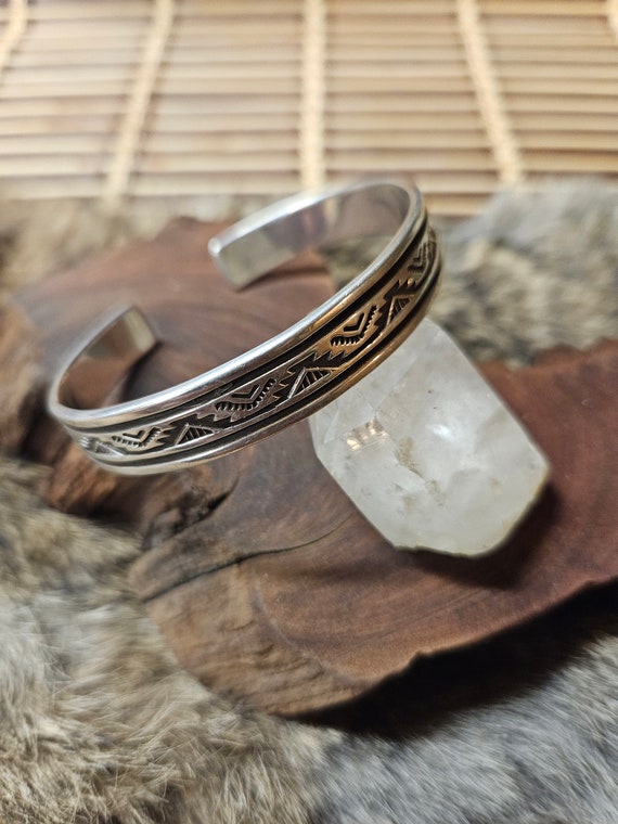 Vintage Troy Laner Silver Navajo Bracelet