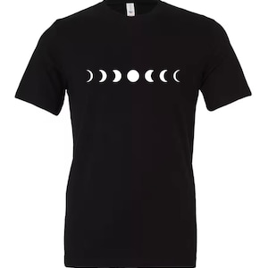 Moon Phases Tshirt [black], Moon Phase Shirt, Astrology Shirt, Vibey Shirt, Astronomy Shirt