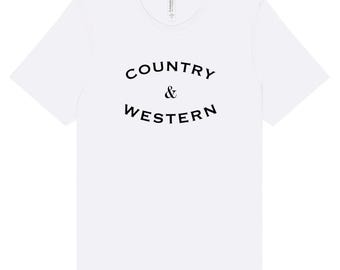 Country och western T-shirt [vit], Countrymusikskjorta, Nashville-skjorta, Countryskjorta, Cowboyskjorta, Westernskjorta, Cowboykärna