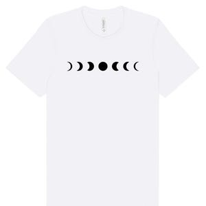 Moon Phases Tshirt [white], Moon Phase Shirt, Astrology Shirt, Vibey Shirt, Astronomy Shirt