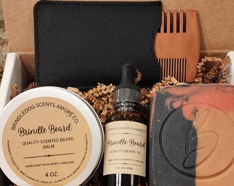 Beard Care Gift Set, Beard Oil, Beard Balm, Mens Grooming, Shaving and Grooming Kit, Beard and Mustache Kit, Beard Kit, Father's Day Gift