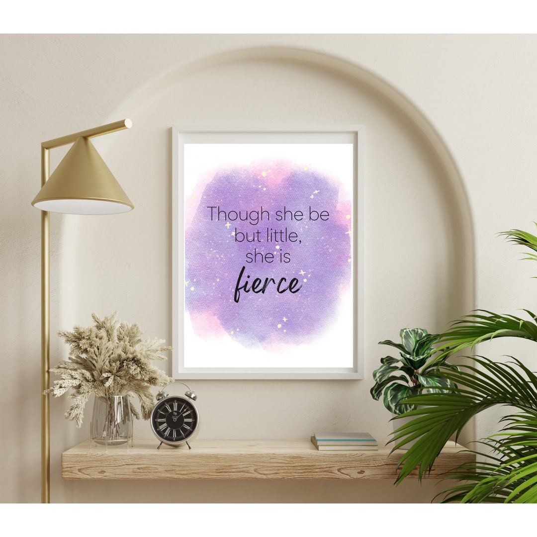 She is Fierce Printable Wall Art Office Home Decor Girls Bedroom ...