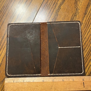 Cartera de motociclista de piel auténtica de búfalo de agua