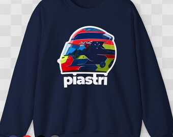 Oscar Piastri Formel-1 Helm Sweatshirt Piastri Helm F1 Hemd Piastri Formel-1 Fan Racing Pullover Unisex Mclaren Team F1 Liebhaber Geschenk T-Shirt