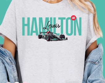 Formel 1 Leichter und weißer T-Shirt Formel 1LewisHamilton F1 Strhamilton 44 Mercedes Team T-Shirt Champion Kilimton Tee Formel-1-Fan