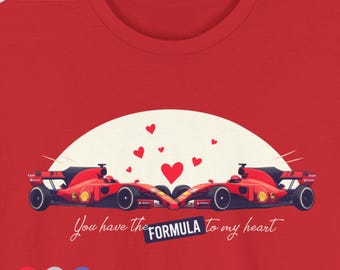 Camiseta de Fórmula 1 para el día de San Valentín, camiseta unisex para amantes de la F1, regalo para el día de San Valentín de Fórmula 1, camiseta para fanáticos de los autos de carreras, regalo del 14 de febrero