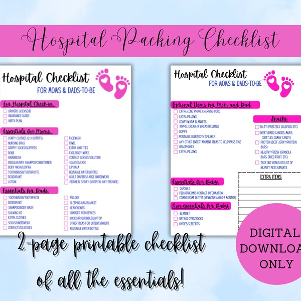 Hospital Checklist for Moms and Dads-to-be