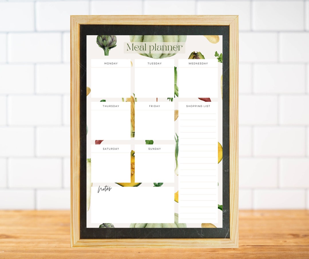 Printable Family Weekly Meal Planner - 6 Designs - Etsy