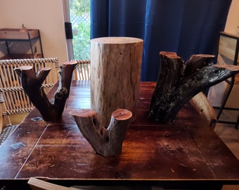 Custom Made Products Log Wood End Tables/Manzanita Display Stands
