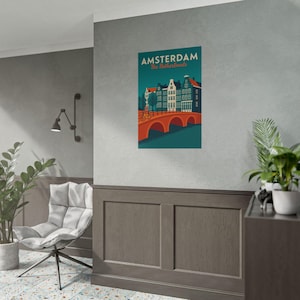 Amsterdam Travel Print, Amsterdam Travel Poster, Netherlands Print, Travel Decor, Popular Print, Birthday Gift, A1/A2/A3/A4/A5