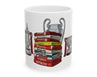 Liverpool FC Fan Mug | 11oz Red White | 11oz Ceramic Football Mug | Gift for Liverpool Supporters | Anfield Inspired Mug | Match Day Tea Mug