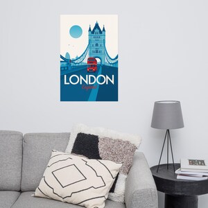 London Travel Print London Wall Art London Home Decor London Illustration Travel Poster Gift For London UK Home Decor