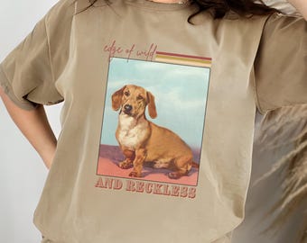 Oversized faded vintage t-shirt, western songs, western shirt, dachshunds, gift idea for weenie lovers, country tee, comfy oversized shirt