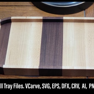 Rounded Rectangle Valet/Catch-All Tray Files. VCarve, SVG, DFX, CRV, Vectric Files for Cnc