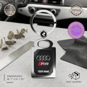 Personlig Audi RS namnnyckelring | Anpassad bilentusiastpresent