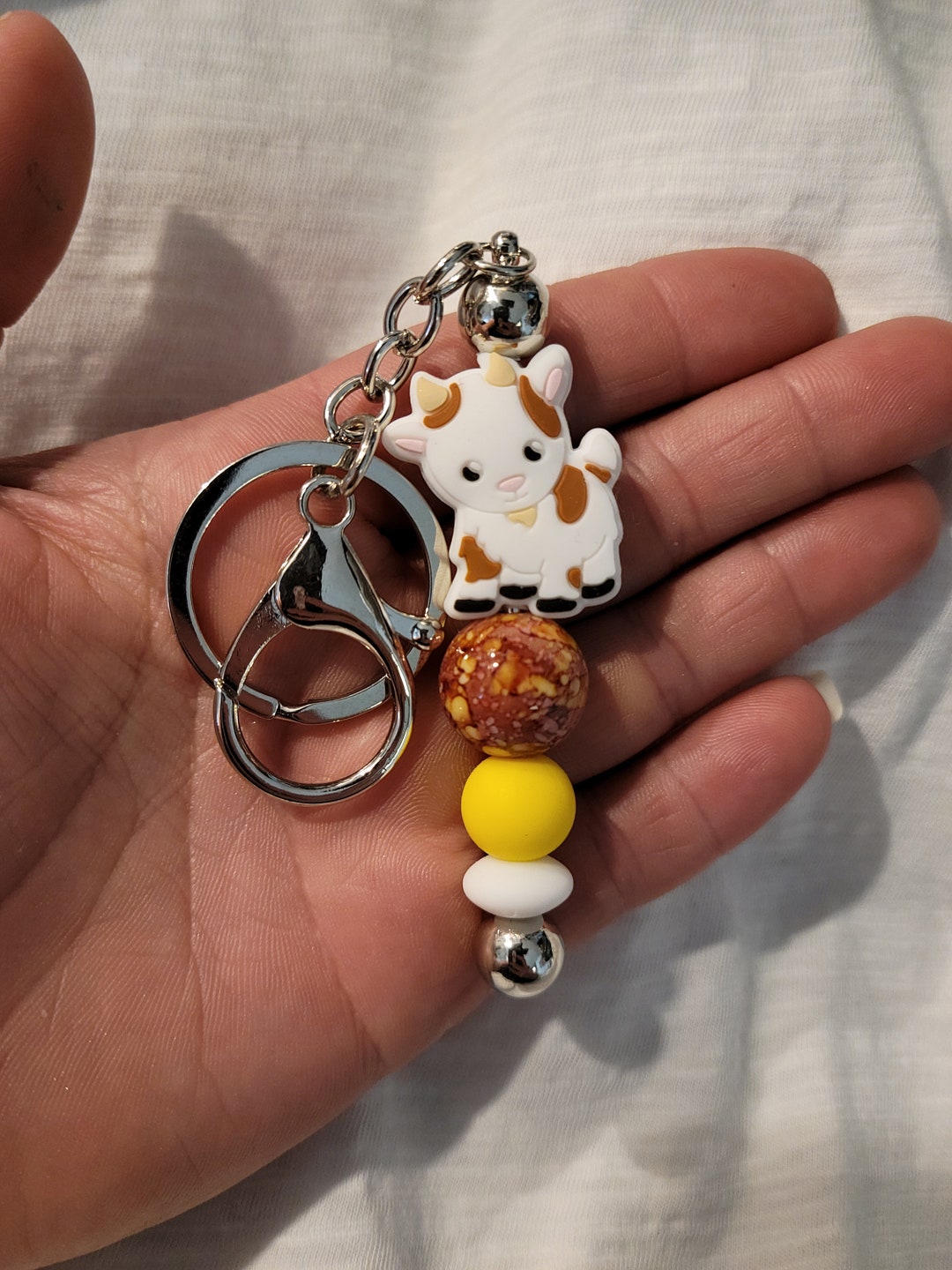 Cute Goat Focal Bar Keychain - Etsy