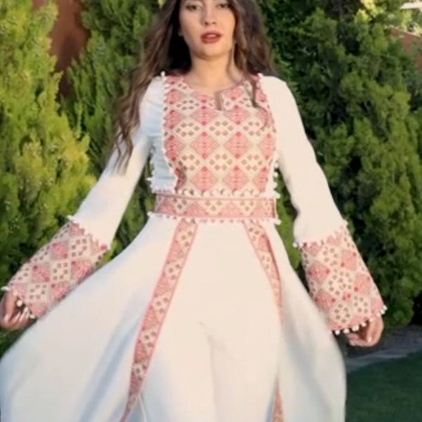 Caftan brodé, femmes caftan, caftan, abaya, robe de soirée, mariage, caftan marocain, arabe, caftan de Dubaï, dans l'ensemble, robe au henné, Palestine