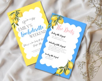 Amalfi Coast Bachelorette Invitation | Editable Mediterranean Hens Invitation | Digital Invitaton | Italian Bridal Shower Invitation